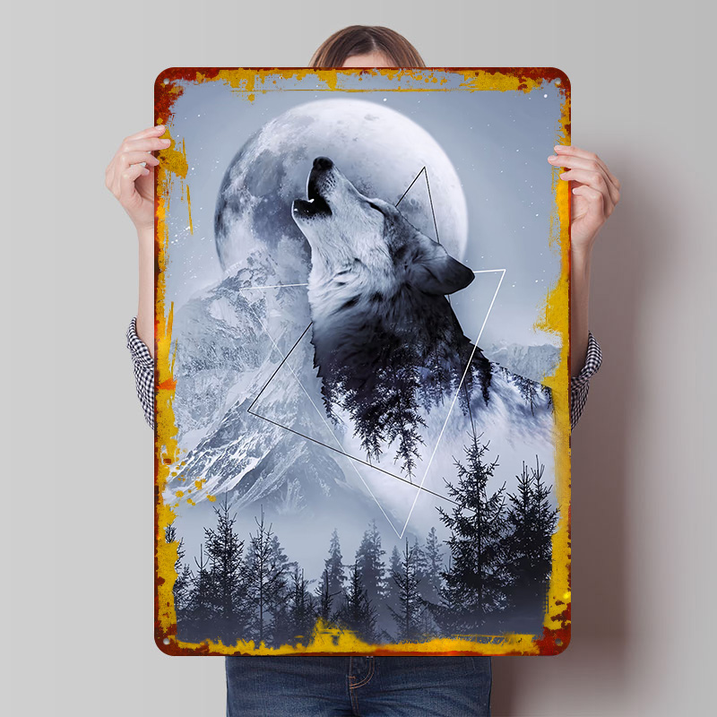 Desk Setup Poster - Huil met de Wolf Tin Poster