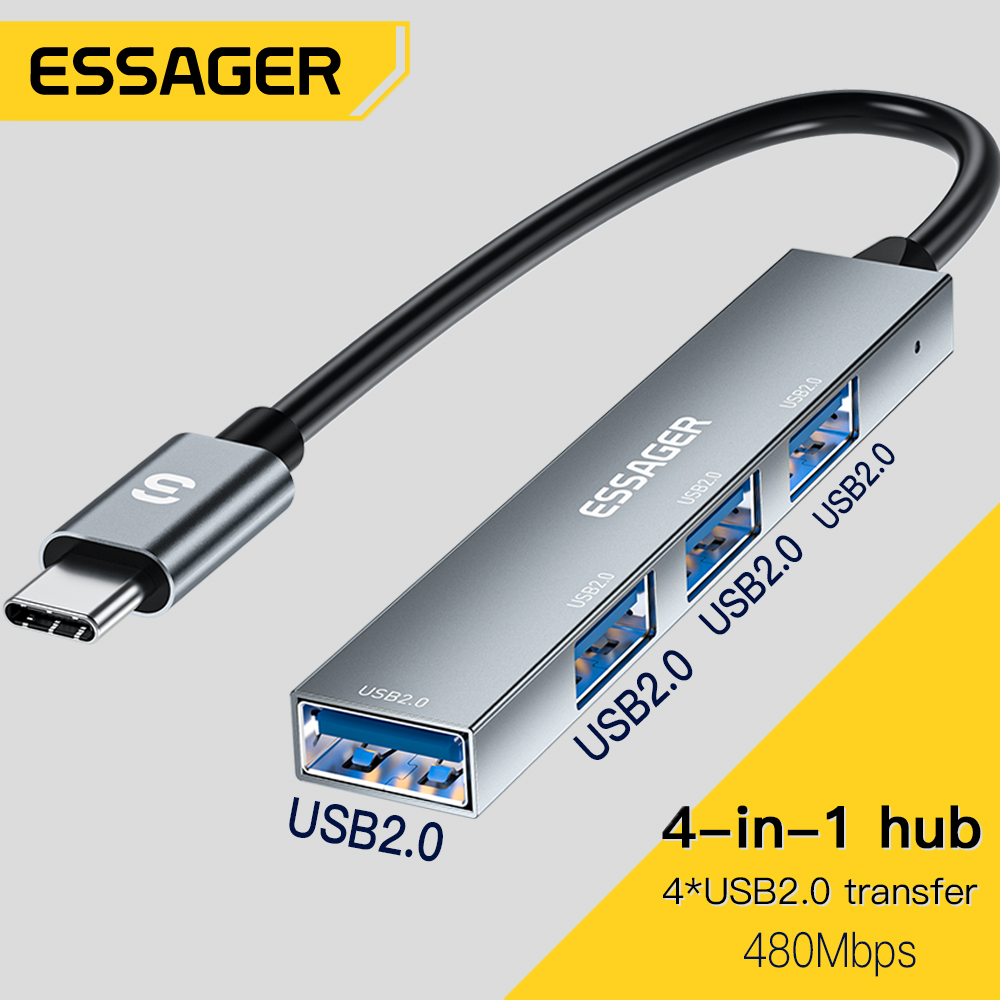 Desk Setup Usb Hub - Essager 4-in-1 USB C-kabelhub USB 2.0