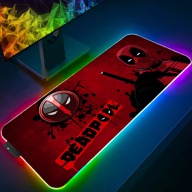 Desk Setup Accessories - LED-muismat Gaming Backlight Lock Edge Anime-accessoires