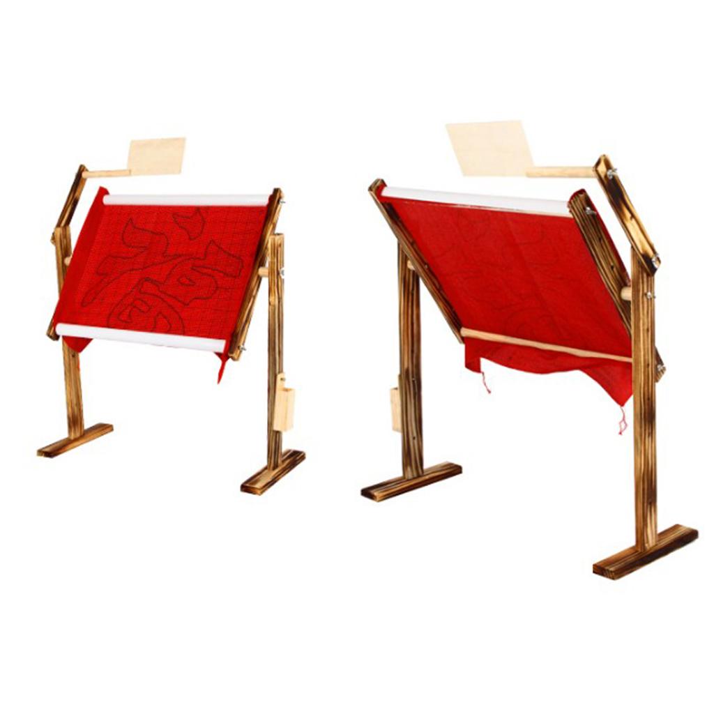 Desk Setup Kit - Borduurraamhouder, verstelbare houten bureaustandaard voor kruissteek