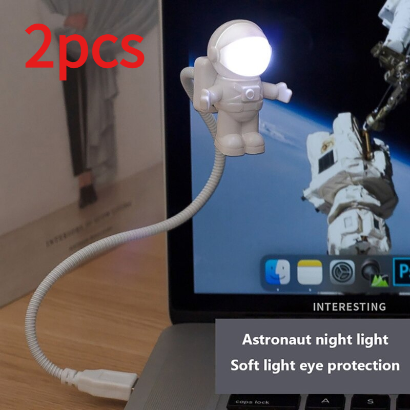 Led Desk Light Usb - 2 stuks Astronaut USB Nachtlampje Spraakgestuurd