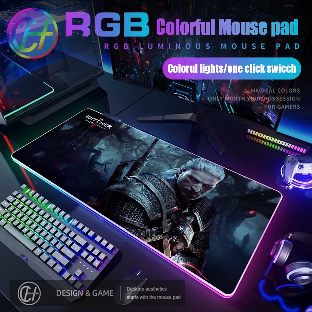 Desk Setup Accessories - T_the Wwitcher 3 Muismat RGB Gaming