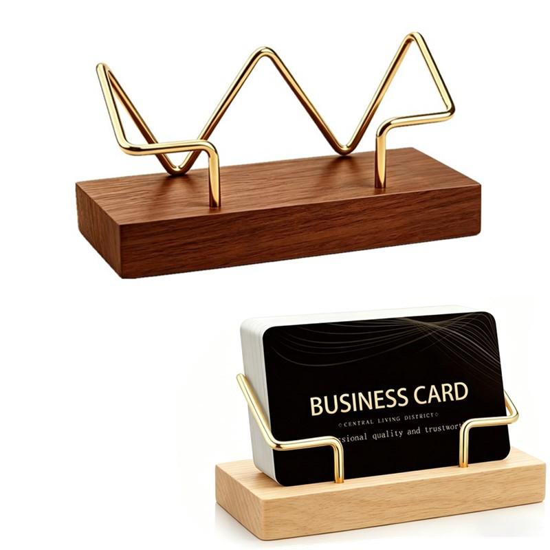 Desk Setup Home Office - 【A8】Houten visitekaartjeshouder, organisator, bureau-displaystandaard, tafelblad, opbergaccessoires