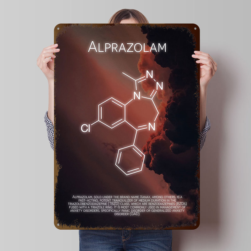 Desk Setup Poster - Alprazolam Molecuul Blik Posters Aanpasbare Wall