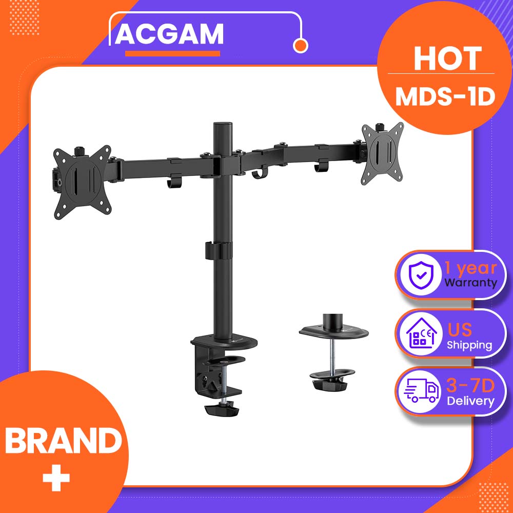 Monitor Arm Clamp - ACGAM MDS-1D dubbele monitorarm, robuuste stalen