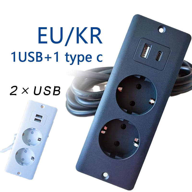 Desk Setup Usb Hub - EU KR Tafelverzonken stopcontacten 2 stopcontacten