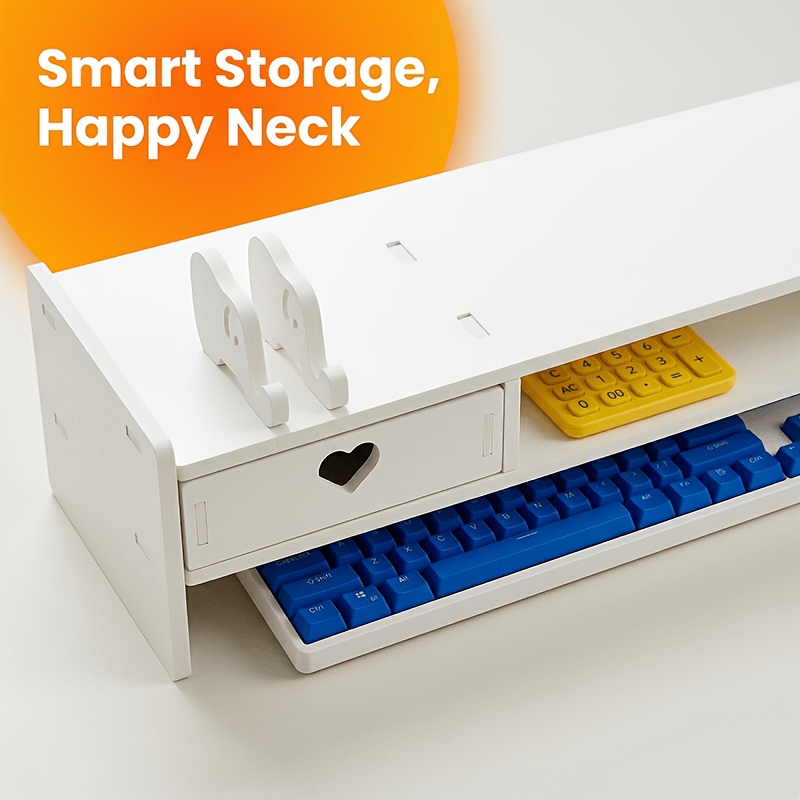 Minimalistische witte PVC-moni - Desk Setup Home Office recensie en prijs