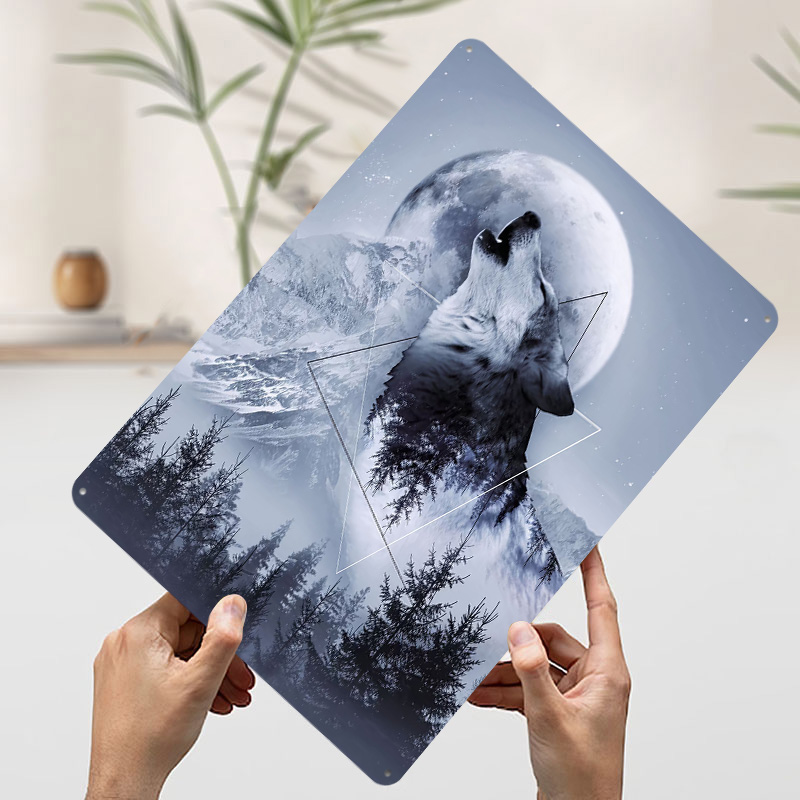 Huil met de Wolf Tin Poster Ge - Desk Setup Poster recensie en prijs