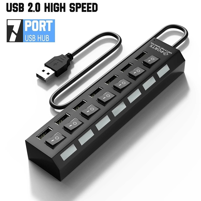 7-poorts USB 3.0 hub, multi-US - Desk Setup Usb Hub recensie en prijs