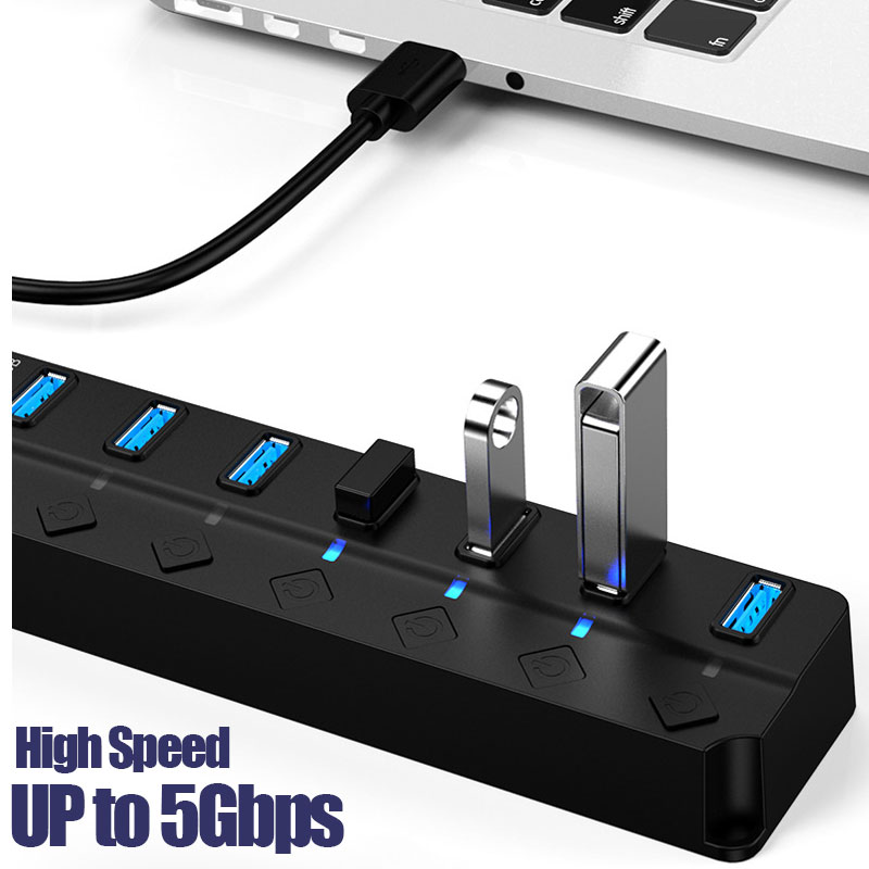 7-poorts USB 3.0 hub, multi-US - Desk Setup Usb Hub recensie en prijs
