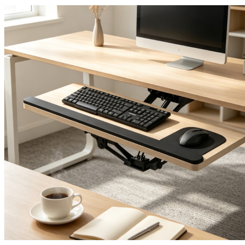 Toetsenbordlade onder bureau,  - Desk Setup Home Office recensie en prijs