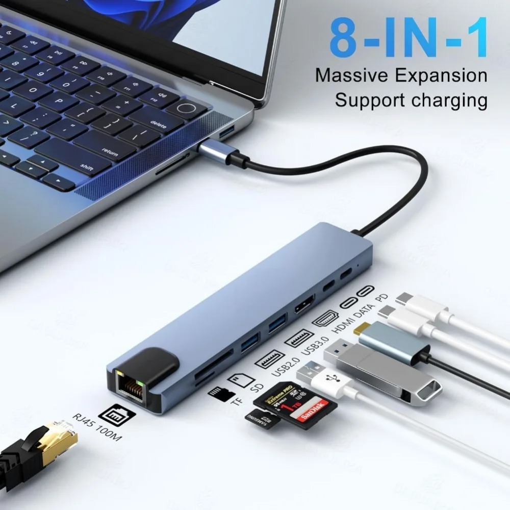 USB-C Hub 8/7-in-1 4K HDMI Ada - Desk Setup Usb Hub recensie en prijs