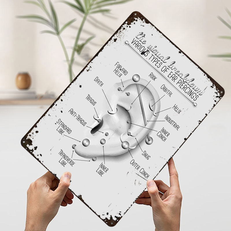 Oor piercing grafiek metalen p - Desk Setup Poster recensie en prijs