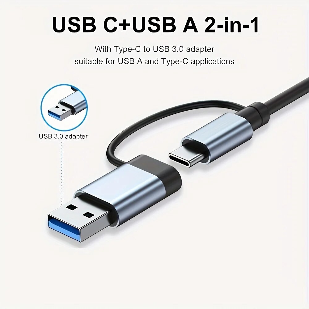 2-in-1 USB3.0 Hub 7-poorts Typ - Desk Setup Usb Hub recensie en prijs
