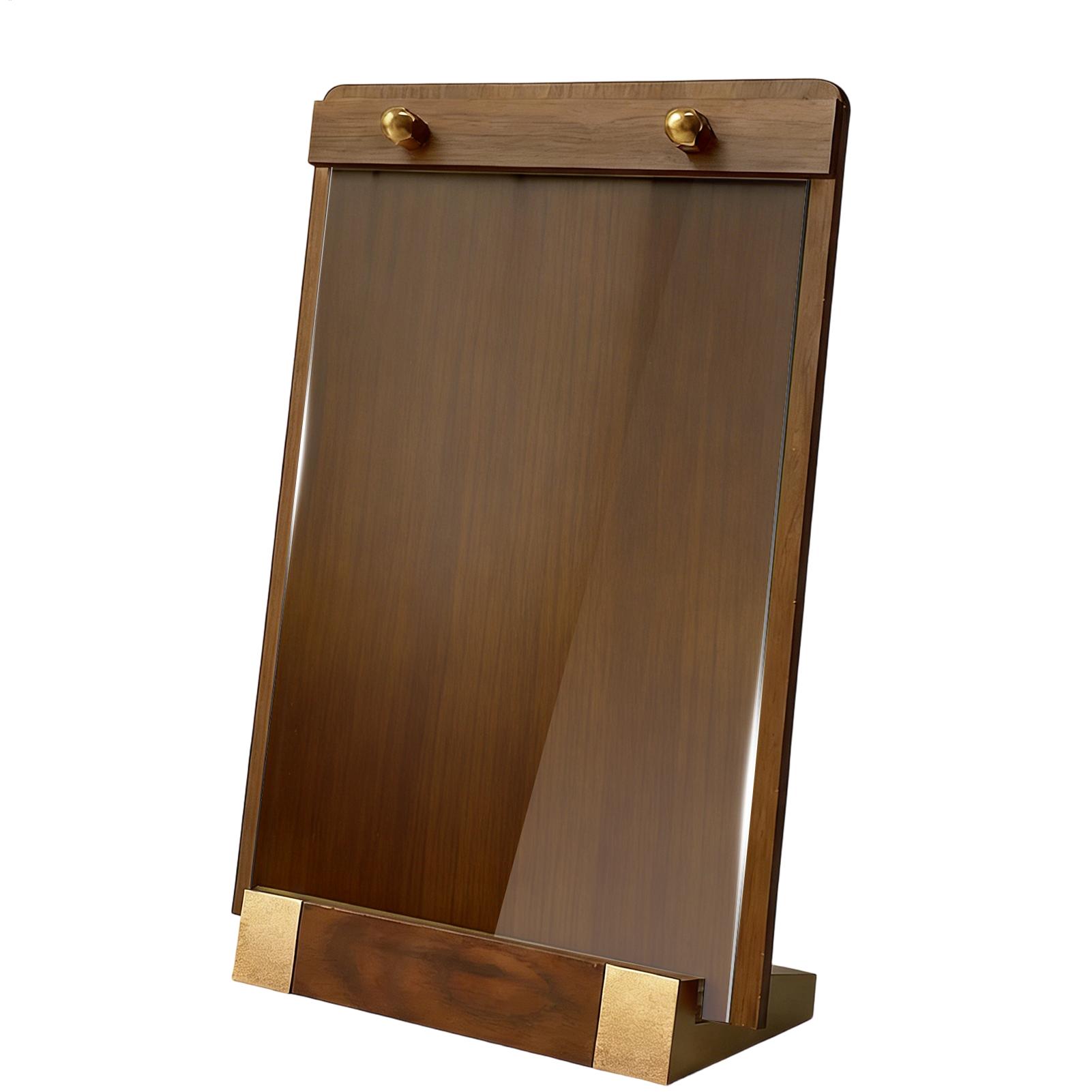 Acryl bordhouder walnoot basis - Desk Setup Poster recensie en prijs
