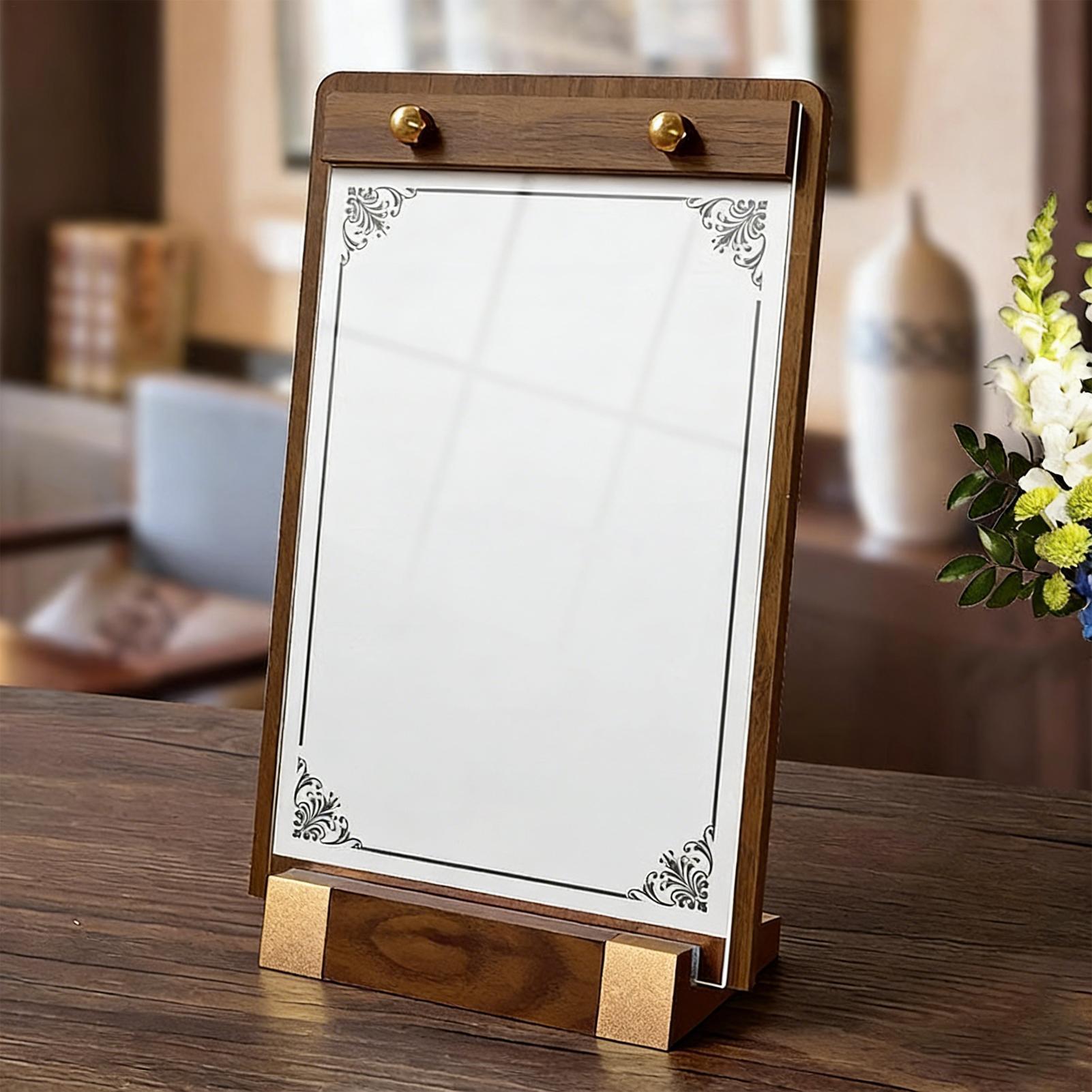 Acryl bordhouder walnoot basis - Desk Setup Poster recensie en prijs