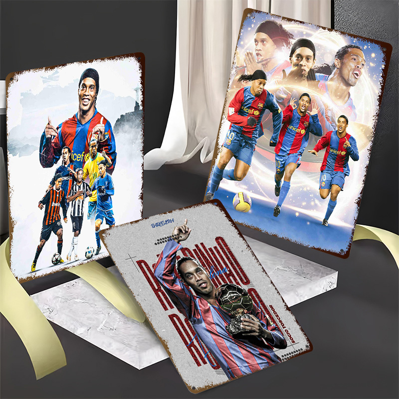 Ronaldinho Voetbal Metalen Pos - Desk Setup Poster recensie en prijs